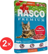 Rasco Premium Adult Beef Capsule with tomatoes and herbs 2 × 85 g - Cat Food Pouch