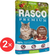 Rasco Premium Sterilized Duck Capsule with Cranberry 2 × 85 g - Cat Food Pouch