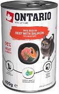 Ontario Konzerva hovězí paté s lososem 400 g - Canned Food for Cats