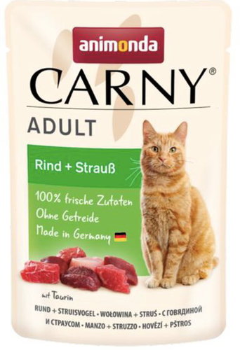 Animonda kapsička pro kočky Carny Adult hovězí + pštros 85 g - Cat Food Pouch - Main image