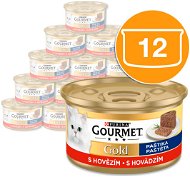 Gourmet Gold paštika hovězí 12 × 85 g - Canned Food for Cats