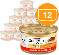 Gourmet Gold hovězí v omáčce 12 × 85 g - Canned Food for Cats