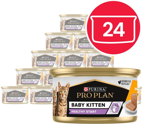 PRO PLAN Baby Kitten Healthy Start canned food for kittens, chicken pâté 24x85g - Canned Food for Cats - Main image