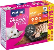 Vitakraft Cat mokré krmivo Poésie® Délice Meat Selection Multipack, masový mix v omáčce 6 + 1 grátis - Canned Food for Cats