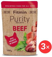 Fitmin Purity Beef heart pouch for cats 3 × 100 g - Cat Food Pouch