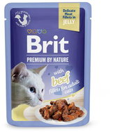 Brit Premium by Nature Cat Delicate Fillets in Jelly with Beef 85 g - Cat Food Pouch