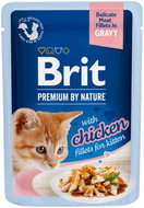 Brit Premium by Nature Cat Delicate Fillets in Gravy with Chicken for Kitten 85 g - Cat Food Pouch