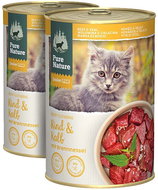 Pure Nature Cat Junior Beef and Veal with nettle 2 × 400 g - Canned Food for Cats