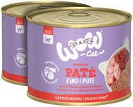 WOW Paté Beef with Turkey Adult 2 × 200 g - Canned Food for Cats