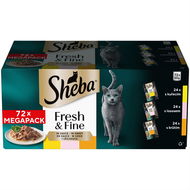 Sheba Fresh & Fine kuřecí, lososové a krůtí kapsičky v omáčce 72 × 50 g - Kapsička pro kočky