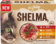 Shelma GF NM pocket for cats meat mix in jelly 12 × 85 g - Cat Food Pouch