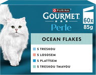 Gourmet Perle kapsičky pro kočky losos,treska,platýz,tmavá treska 60x85 g - Konzerva pro kočky