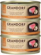 Grandorf Tuňákový filet a kuřecí prsa 3 × 70 g - Canned Food for Cats
