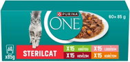 Purina ONE Sterilised kapsičky pro kočky hovězí,kuře,losos,krůta ve šťávě 60 × 85 g - Cat Food Pouch