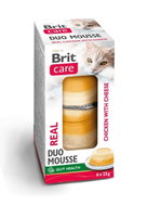 Brit Care Cat Double Layer Mousse Real Chicken and Chicken with Cheese 6 × 25 g - Cat Food in Tray