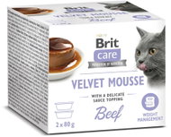 Brit Care Cat Velvet Mousse Weight Management Beef 2×80g - Cat Food in Tray