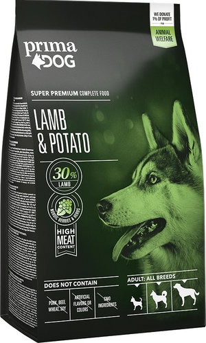 PrimaDog Lamb with Potatoes for Adult Dogs of All Breeds, 2kg - Dog Kibble - Main image