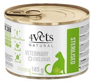 4Vets Natural Veterinary Exclusive Sterilized Cat 185g - Diet Cat Canned Food