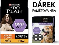 Pro Plan Adult 7+ Medium & Large OptiAge kuracie mäso 14 kg + pamäťová hra - Granuly pre psov