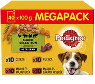 Pedigree tasakos eledel, húsválogatás zöldségekkel lében felnőtt kutyák számára 40 × 100 g - Alutasakos kutyaeledel