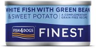 FISH4DOGS Konzerva pre psy Finest s bielou rybou, sladkými zemiakmi a zelenými fazuľkami 85 g - Konzerva pre psov