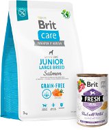 Brit Care Dog Grain-free s lososom Junior Large Breed 3 kg + Brit Fresh Veal with millet 400 g - Granuly pre psov