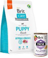 Brit Care Dog Hypoallergenic s jahňacím Puppy 3 kg + Brit Fresh Veal with millet 400 g - Granule pre šteniatka