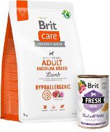 Brit Care Dog Hypoallergenic s jahňacím Adult Medium Breed 3 kg + Brit Fresh Veal with millet 400 g - Granuly pre psov