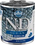 N&D Dog Ocean adult Salmon & Codfish 285 g - Canned Dog Food