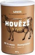 LOUIE Kompletní monoproteinové krmivo - hovězí (95%) s rýží (5%) 800 g - Konzerva pro psy