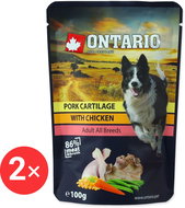 Ontario Pork cartilage pocket with chicken in broth 2 × 100 g - Dog Food Pouch