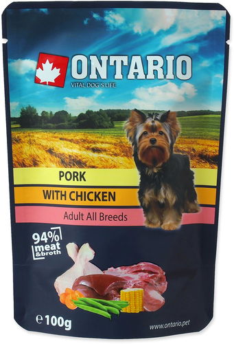 Ontario Kapsička vepřové s kuřecím ve vývaru 100 g - Kapsička pro psy - Hlavní obrázek