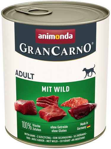 Grancarno konzerva pro psy Adult hovězí, zvěřina 800 g - Canned Dog Food - Main image