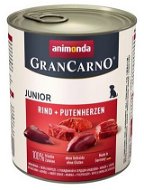 Grancarno konzerva pro psy Junior hovězí, krůtí srdce 800 g - Canned Dog Food