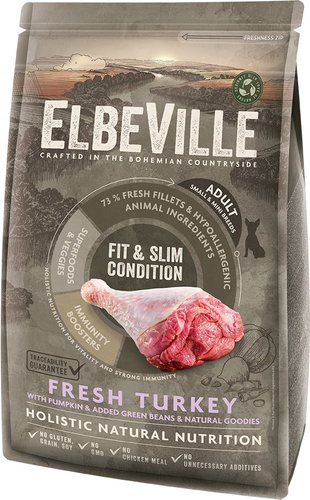 Elbeville Adult Mini Fit and Slim Condition Fresh Turkey 1,4 kg - Dog Kibble - Main image