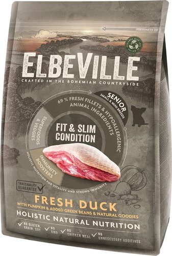 Elbeville Senior Mini Fit and Slim Condition Fresh Duck 4 kg - Dog Kibble - Main image