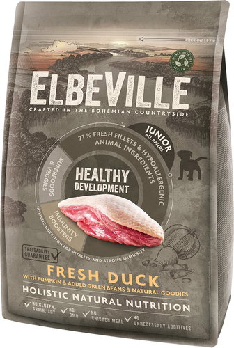 Elbeville Puppy and Junior All Breeds Healthy Development Fresh Duck 4 kg - Dog Kibble - Main image