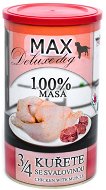MAX deluxe 3/4 kurčaťa so svalovinou 1 200 g - Konzerva pre psov