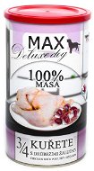 MAX deluxe 3/4 kuřete s drůbežími žaludky 1200 g  - Canned Dog Food