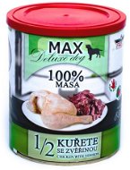 MAX deluxe 1/2 kurčaťa so zverinou 800 g - Konzerva pre psov