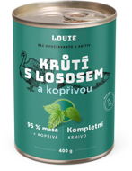 LOUIE krůtí s lososem (95% v pevné složce) a kopřivou 400 g - Canned Dog Food