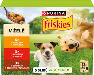 Friskies Adult kapsičky pro psy hovězí, kuře, jehněčí v želé 12x85 g - Kapsička pro psy