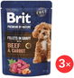 Brit Premium by Nature Dog Fillets in Gravy with Beef & Carrot 3 × 85 g - Kapsička pro psy