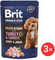 Brit Premium by Nature Dog Puppy & Junior Fillets in Gravy with Turkey & Carrots 3 × 85 g - Kapsička pro psy