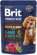 Brit Premium by Nature Dog Fillets in Gravy with Lamb & Green Peas 85 g - Dog Food Pouch