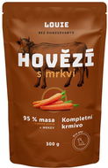 LOUIE kapsička hovězí (95% v pevné složce) s mrkví, vitamíny a minerály 300 g  - Kapsička pro psy