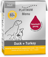 Platinum Natural Menu Duck + Turkey 185 g 12 pcs - Canned Dog Food