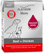 Platinum Natural Menu Beef + Chicken 185 g 12 pcs - Canned Dog Food