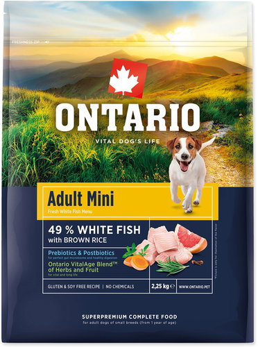 Ontario Adult Mini Fish & Brown Rice 2,25 kg - Dog Kibble - Main image