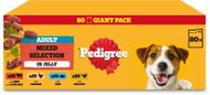 Pedigree tasakos eledel, vegyes válogatás zselében felnőtt kutyáknak 80 × 100 g - Alutasakos kutyaeledel